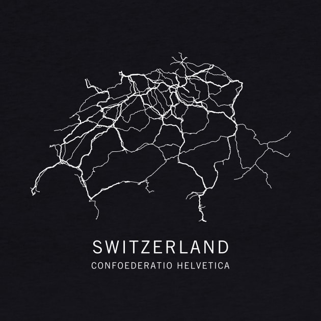 Switzerland Road Map by ClarkStreetPress